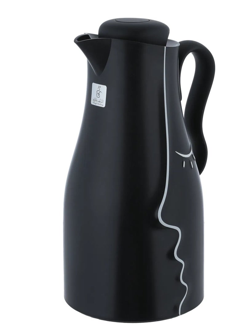 Alsaif Gallery Al Saif Gallery Hawaa Thermos Set, 0.7/1 Liter, 2 Pieces, Inner Glass Case, Outer Plastic Body - Black - Image 4