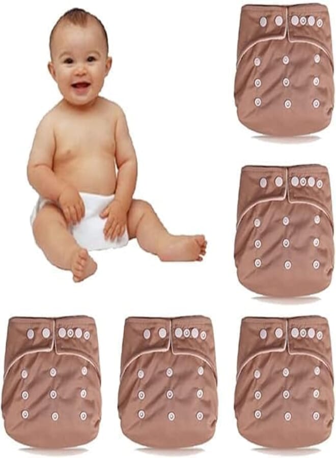 Baby Diapers Slip on Diaper, Overnight Diapers, Washable Diapers for Babies, Reusable Diapers Swimming, Pants Diapers, Babies Diaper, Cloth Diapers - One Size - (5 pack)