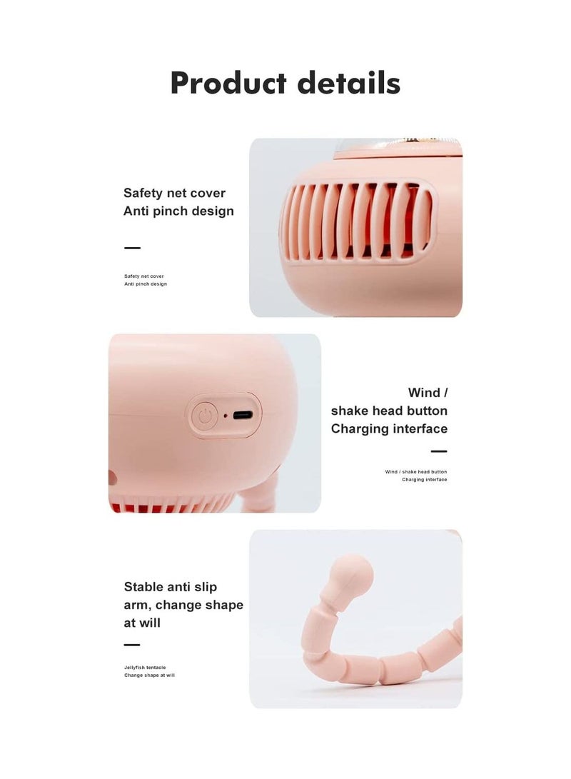 Mini Flexible Air Conditioner USB Chargeable Stroller Cooling Fan 130° Auto Rotation Quiet Wind Handheld for Outdoors  - Image 5