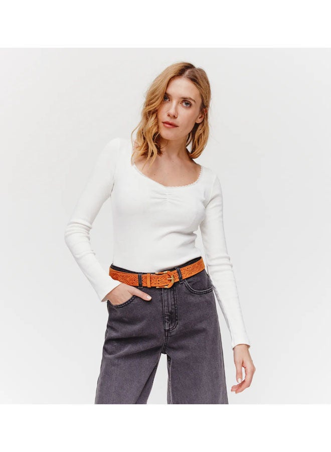 promod Ribbed Jersey Top - Image 1