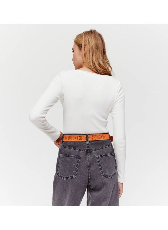 promod Ribbed Jersey Top - Image 3