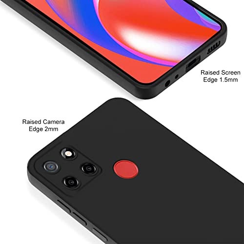 Pikkme Back Cover for Realme Narzo 30A/Realme Narzo 20/Realme C25s / Realme C25 / C12 | Slim Soft Matte Silicone Cover with Camera Protection & Shockproof Bumper Case (Black) - Image 2