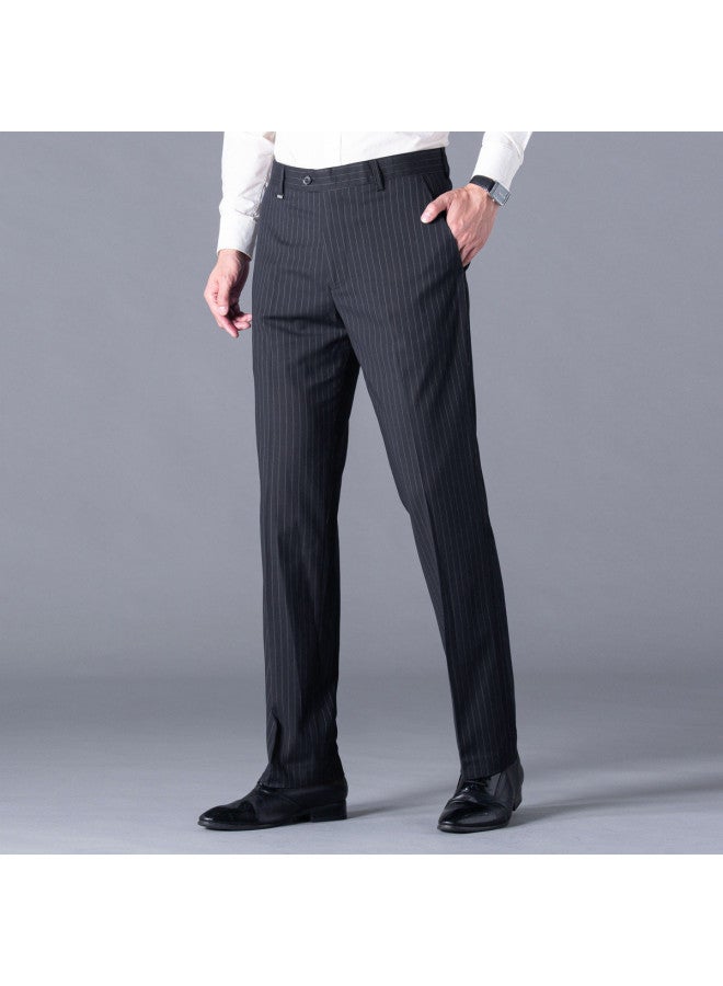 Fapai Easy-care Business Casual Striped Mid-waist Slim-fit Straight-leg Single-breasted Suit Pants, Casual Suit Pants, Men's Suit Pants - Image 5