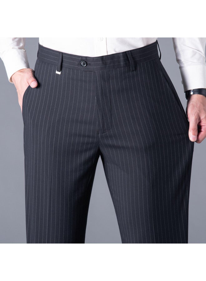 Fapai Easy-care Business Casual Striped Mid-waist Slim-fit Straight-leg Single-breasted Suit Pants, Casual Suit Pants, Men's Suit Pants - Image 3