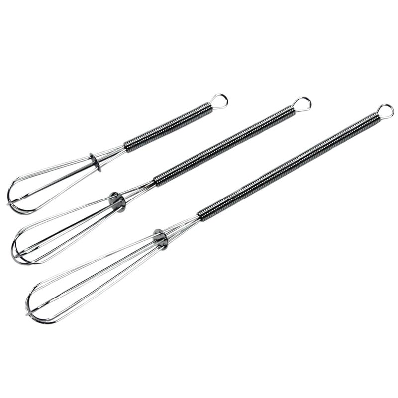 Chef Craft Classic Mini Sturdy Whisk, 5.5, 7, and 9 inch 3 piece set, Chrome - Image 1