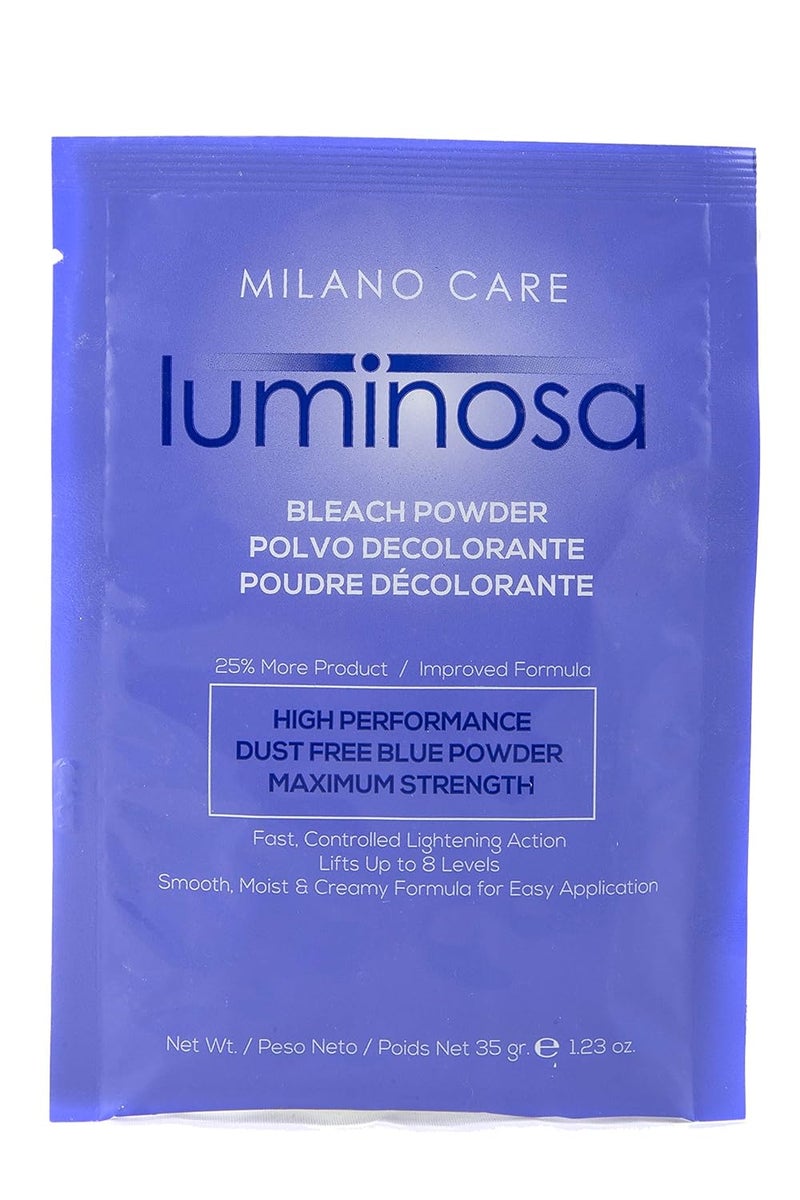 Milano Care مسحوق تبييض لومنوزا الأزرق - مسحوق تبييض الشعر السريع للتسليط، البلاياج والرسم - نباتي، مرطب، خالي من الغبار، يرفع حتى 9 مستويات - للجنسين