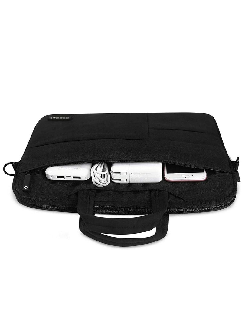 Okade Okade Waterproof Universal Laptop Shoulder Bag Sleeve Carrying Case Briefcase Notebook Pouch For MacBook Air Pro Lenovo HP Dell Asus 13 13.3" Inch Black  - Image 2