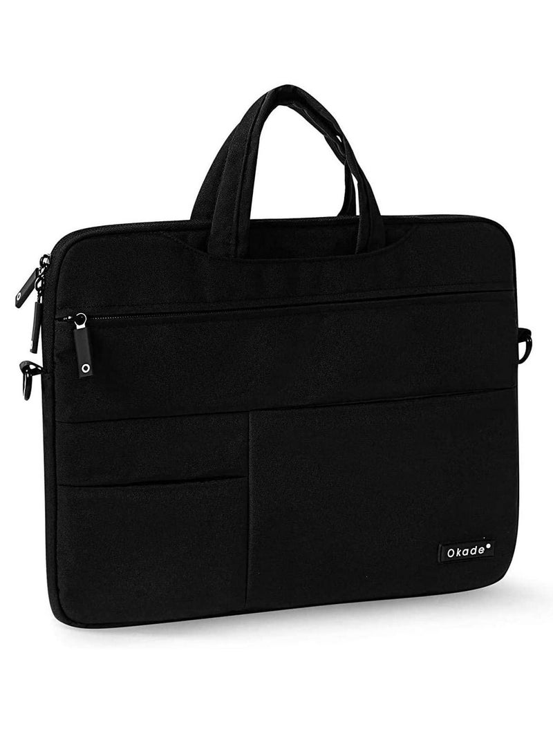 Okade Okade Waterproof Universal Laptop Shoulder Bag Sleeve Carrying Case Briefcase Notebook Pouch For MacBook Air Pro Lenovo HP Dell Asus 13 13.3" Inch Black  - Image 3
