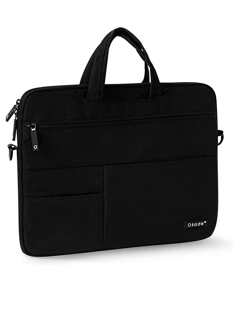 Okade Okade Waterproof Universal Laptop Shoulder Bag Sleeve Carrying Case Briefcase Notebook Pouch For MacBook Air Pro Lenovo HP Dell Asus 13 13.3" Inch Black  - Image 1