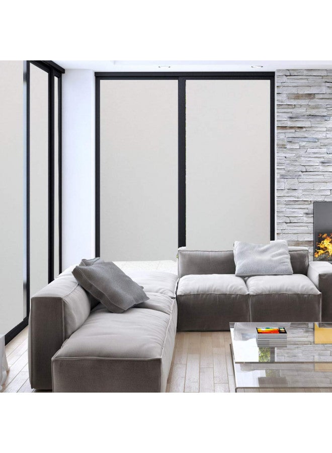 Bloss Niviy Etched Privacy Window Film Frosted Glass Static Cling Non Adhesive Window Frost Film for Home Office, 17.5 inch x 78.7 inch - Image 3