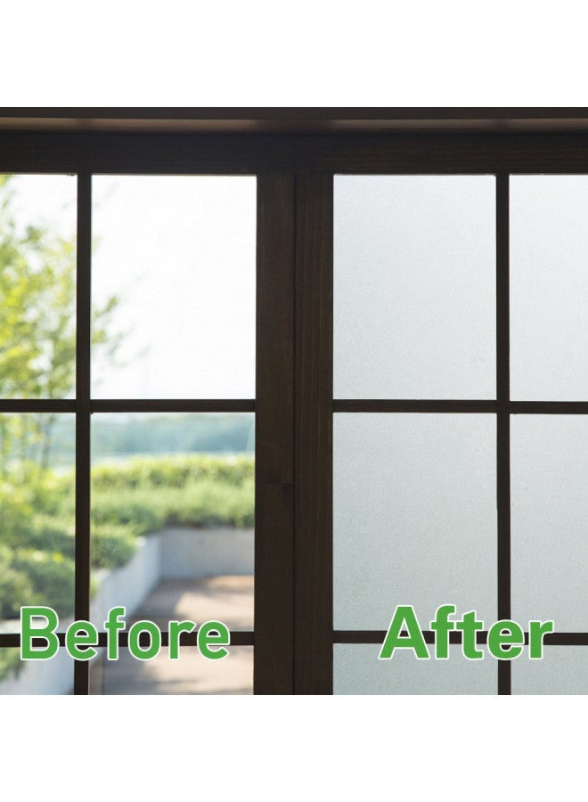 Bloss Niviy Etched Privacy Window Film Frosted Glass Static Cling Non Adhesive Window Frost Film for Home Office, 17.5 inch x 78.7 inch - Image 2