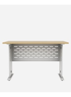 RIGID Steel Workstation Desk with Adjustable Height and Wooden Top Grey 75x120x60cm  - Image 5