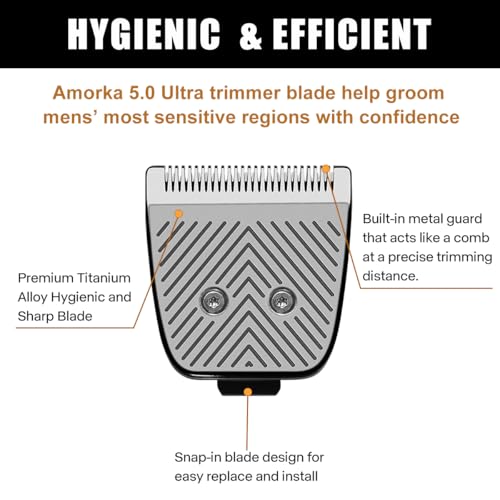 Amorka Replacement Blade for Manscaped The Lawn Mower 50 Ultra Trimmer Blades Hygienic SnapIn Ceramic Blade with Metal Guard Fit for Manscaped Lawn Mower 50 Ultra Replacement Blades - Image 3
