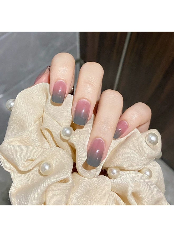 Goolsky Twilight Lake Pink-Green Gradient Press-on Nails for Elegant Daily Wear - Image 1