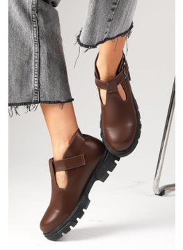 Mio Gusto Norma Brown Thick Soled Women's Loafer Shoes  - Image 2