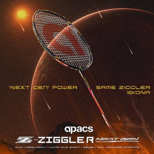 Apacs Z-Ziggler Next Gen (Unstrung) | 38lbs max Tension | Ultra Slim Shaft | 100% Japanese Graphite | (4U) Head Heavy Balance | Made in Vietnam Badminton Racket with Cover (Black Maroon) - Image 5