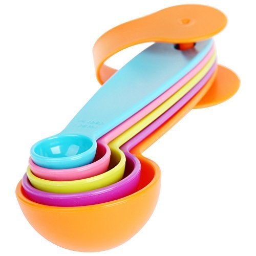 R Dabhi Plastic Measuring Spoons with Locking Ring 5pcs of Set Multipurpose Use for Cooking Baking and Measuring Teaspoon Table Spoons - Image 5