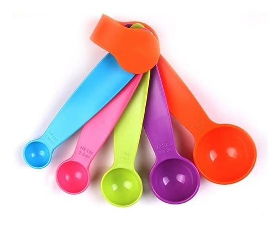 R Dabhi Plastic Measuring Spoons with Locking Ring 5pcs of Set Multipurpose Use for Cooking Baking and Measuring Teaspoon Table Spoons - Image 4