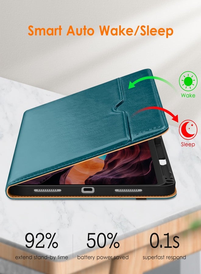 دتو جراب DTTO Copue لجهاز iPad (A16) الجيل الحادي عشر 11 بوصة 2025، وجهاز iPad الجيل العاشر 10.9 بوصة 2022، جراب جلدي فاخر مزود بحامل قلم - خاصية التشغيل/الإيقاف التلقائي، أزرق مخضر - Image 5