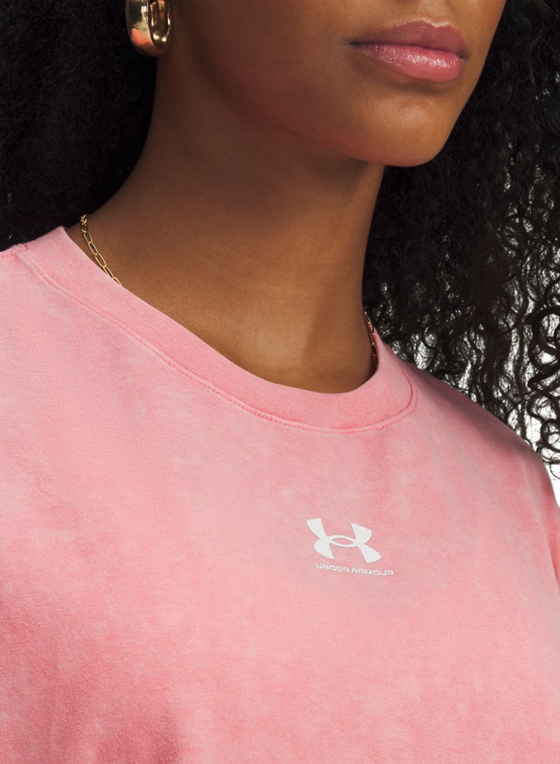 UNDER ARMOUR Rival Boxy Fit Washed T-Shirt - Image 3
