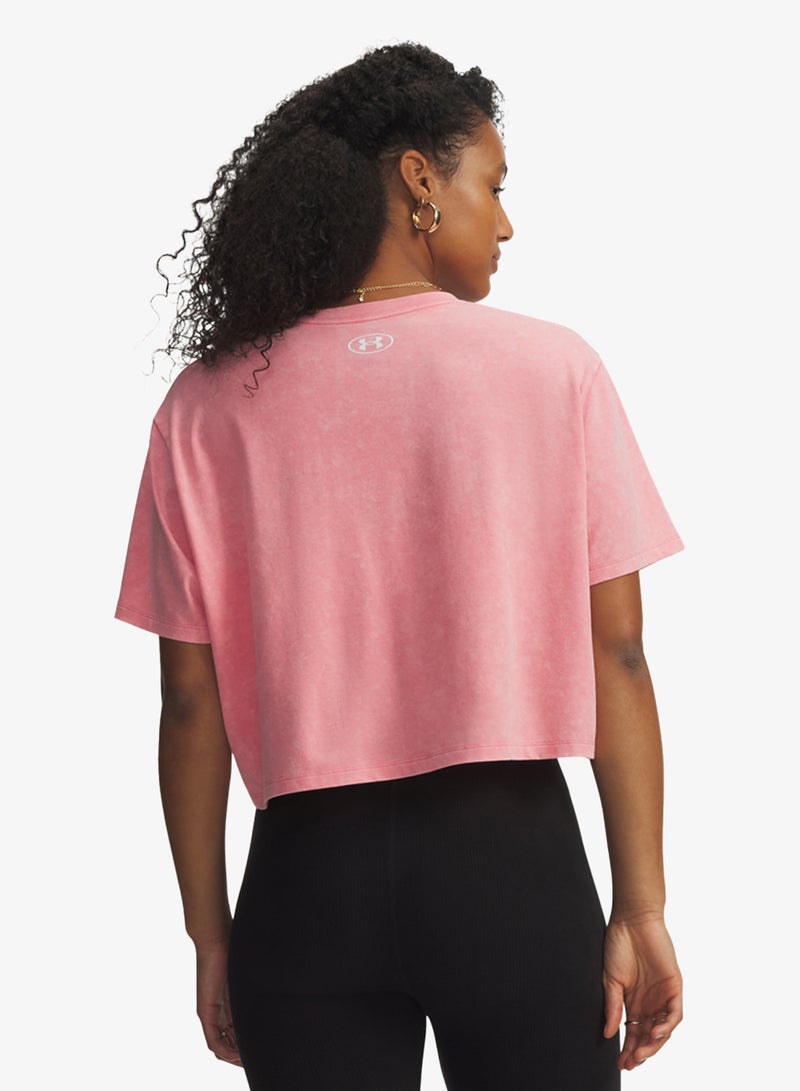 UNDER ARMOUR Rival Boxy Fit Washed T-Shirt - Image 2