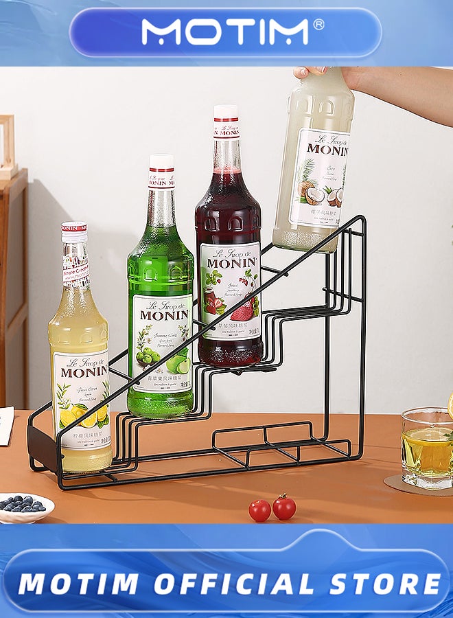 موتيم منظم لطاولة المطبخ ومحطة شراب القهوة وإكسسوارات بار القهوة، يتسع لـ 4 زجاجات - Image 5