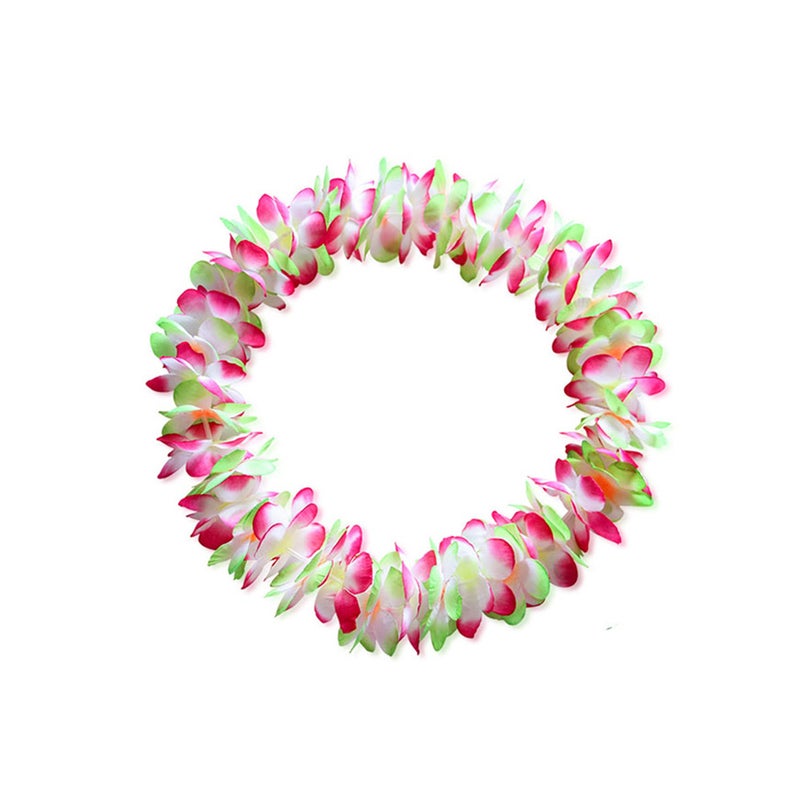 4 Pcs Hawaiian Garland Thicken Artificial Flower Headband Necklace Bracelet Tropical Beach Party Fancy Dress ( and Green) - Image 4
