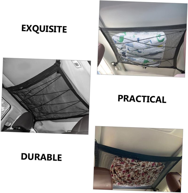 Car Ceiling Mesh Net Organizer for Car Interior Storage Breathable Overhead Cargo Net for Road Trip Essentials for Toys Snacks and Sundries - Image 4