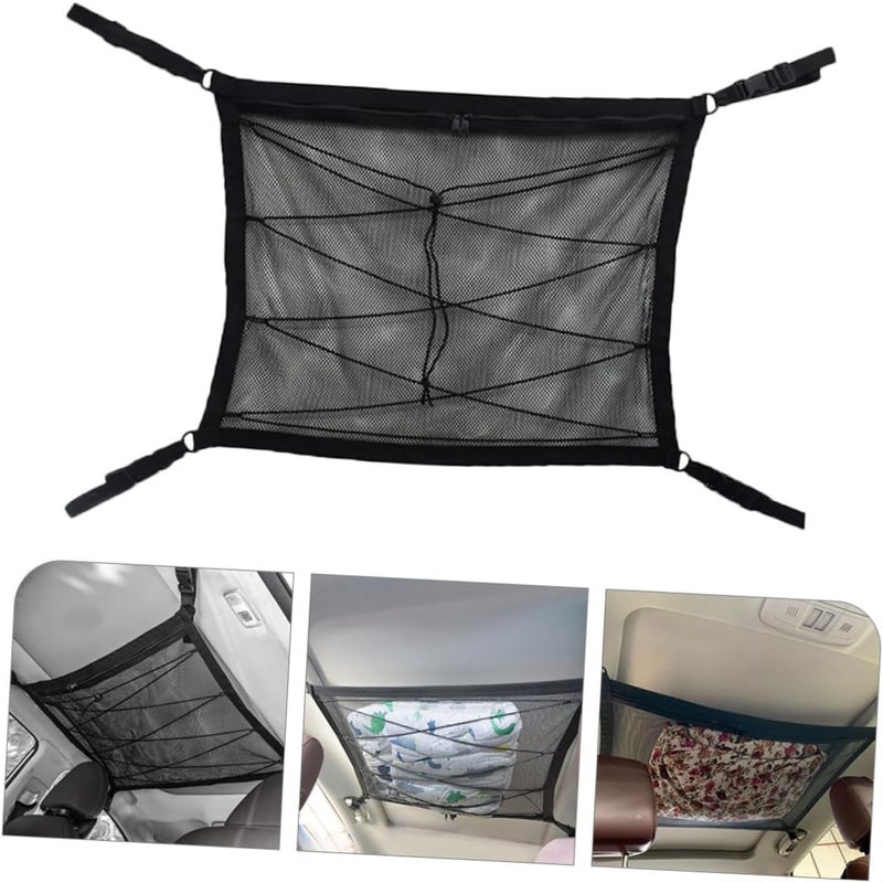 Car Ceiling Mesh Net Organizer for Car Interior Storage Breathable Overhead Cargo Net for Road Trip Essentials for Toys Snacks and Sundries - Image 3
