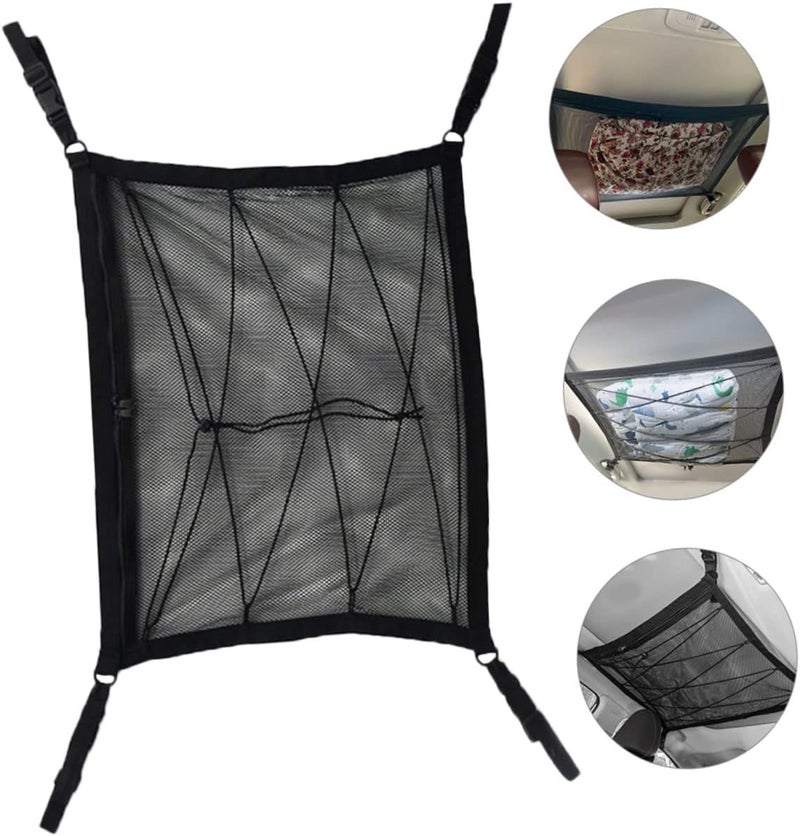 Car Ceiling Mesh Net Organizer for Car Interior Storage Breathable Overhead Cargo Net for Road Trip Essentials for Toys Snacks and Sundries - Image 2