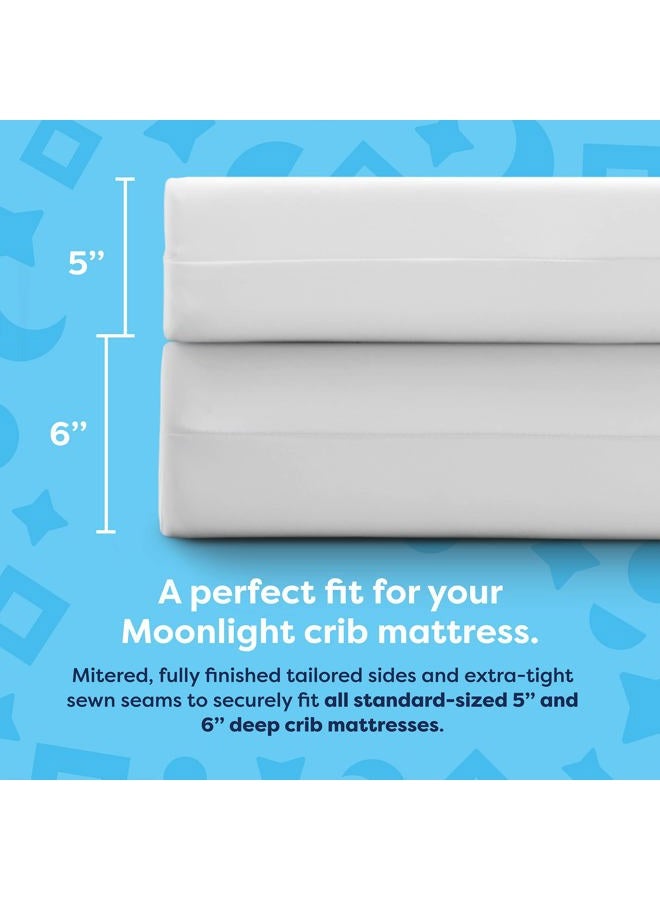 Moonlight Slumber Little Dreamer Crib Mattress Cover, Ecru, Waterproof, Plush Cotton, Hypoallergenic - Image 5