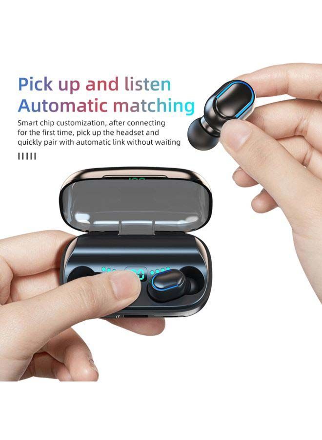 NIBEMINENT Bluetooth In-Ear Earbuds With Charging Case Black - Image 2