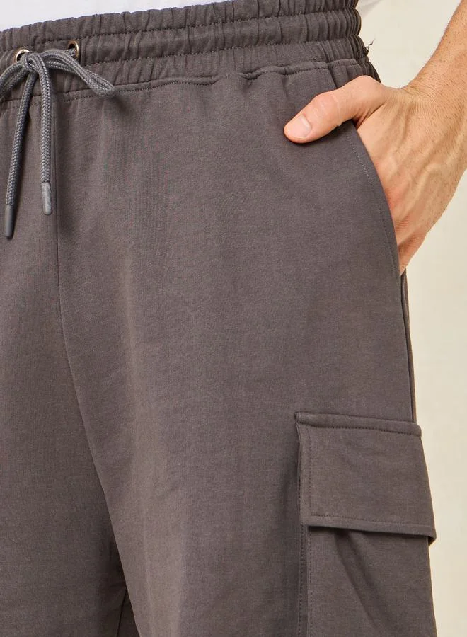 Styli Oversized Basic Knit Cargo Shorts