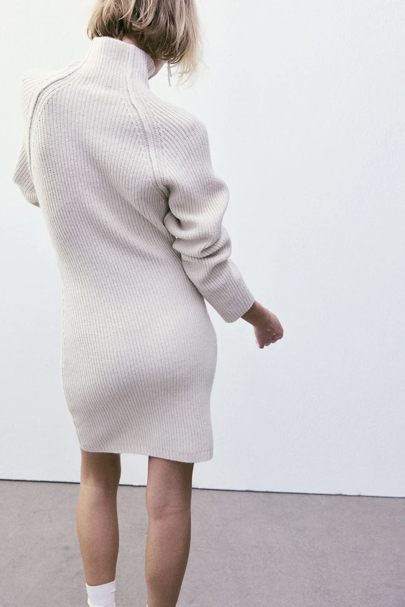H&M Rib-Knit Turtleneck Dress