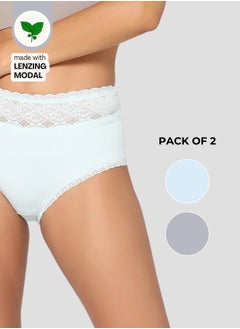 Intimate Queen Intimate Queen Modal Bae Super Soft Hipster Lacy Eco-Friendly Underwear (Pack of 2)  - Image 1