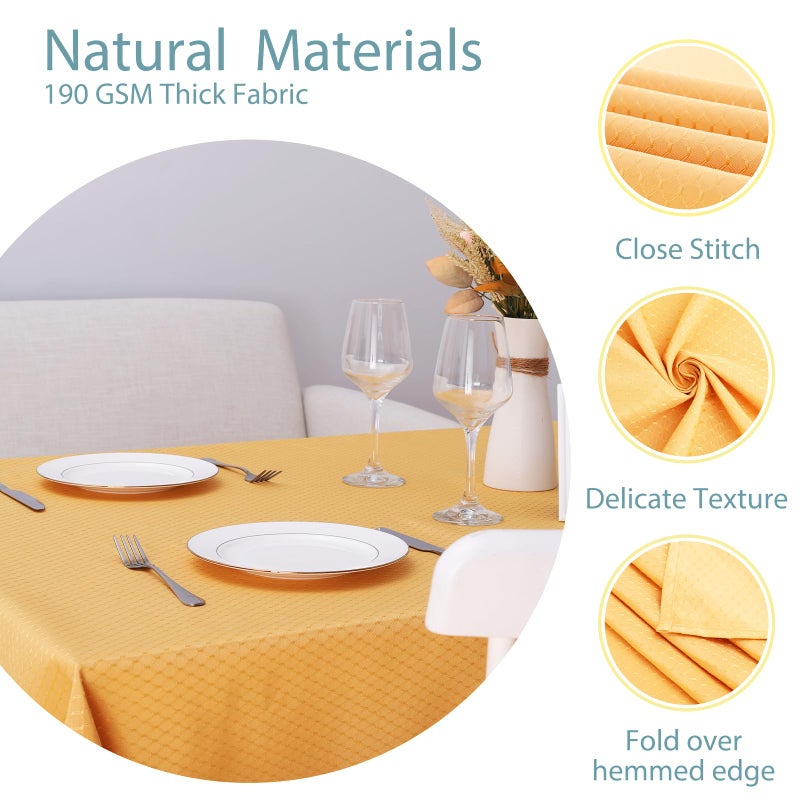 JUCFHY Christmas Jacquard Morrocan Rectangle Table Cloth Oil-Proof Spill-Proof and Water Resistance Washable Tablecloth Decorative Fabric Table Cover for Outdoor and Indoor Use 60 x 104 Inch  Gold - Image 3