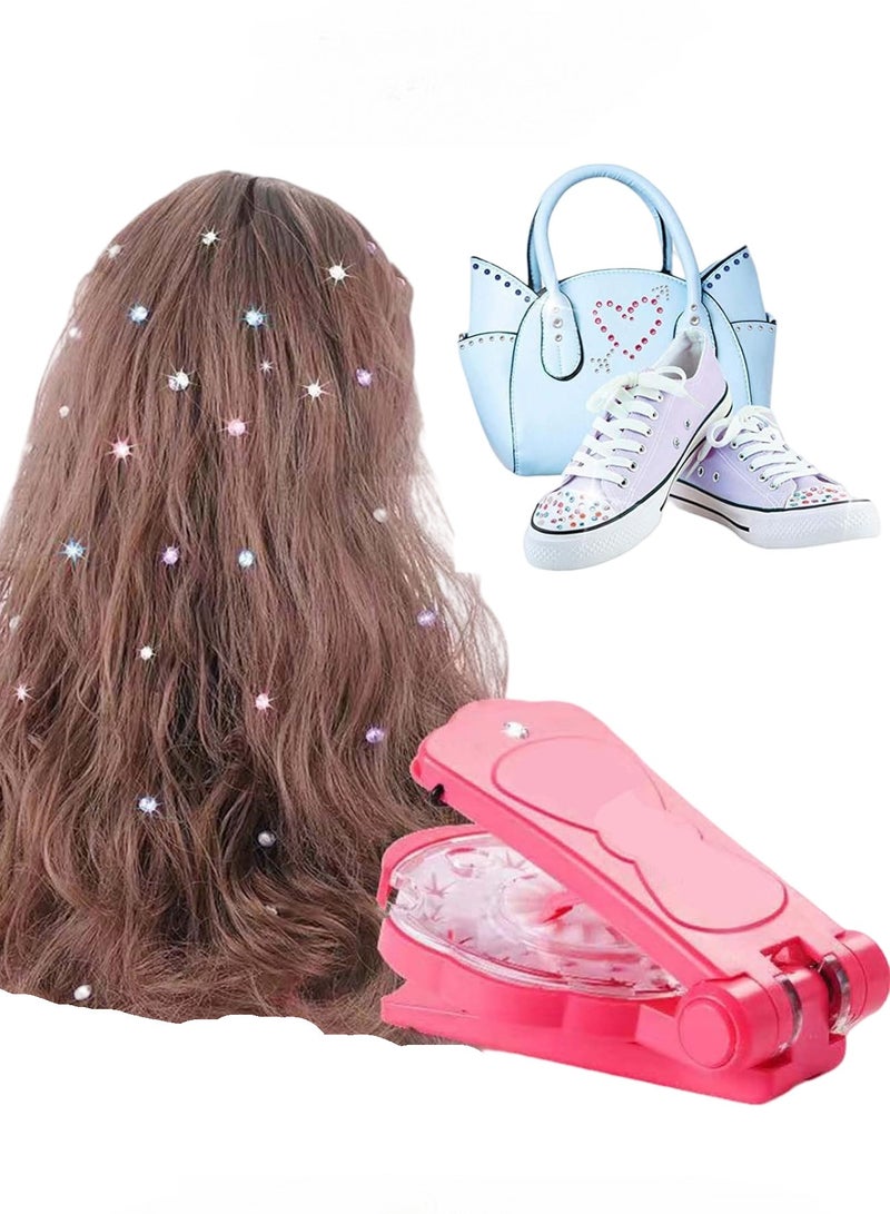 Hair decoration set, makeup toy, girl hair stick diamond toy and water diamond, suitable for hair, clothing and crafts, with 180 sparkling gems - Image 1