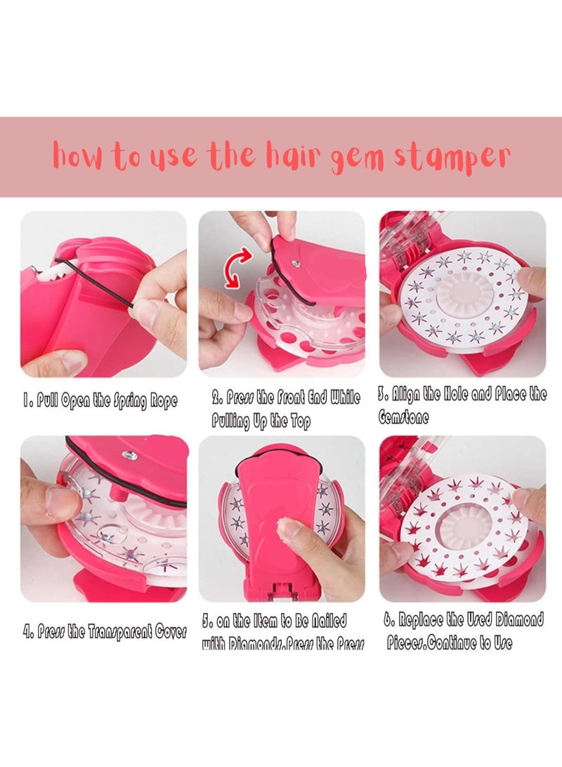 Hair decoration set, makeup toy, girl hair stick diamond toy and water diamond, suitable for hair, clothing and crafts, with 180 sparkling gems - Image 5