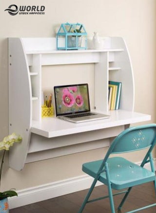 Floating Space Saving Wall Mounted Table TV Shelf Computer Desk for Home Office Workstation with multiple storage shelves side compartments and wire management system Sturdy Material - pzsku/Z1D11B7EABF794B4700F2Z/45/_/1635505583/d5bdf367-87f9-47b4-97a1-c584e0d19a6a