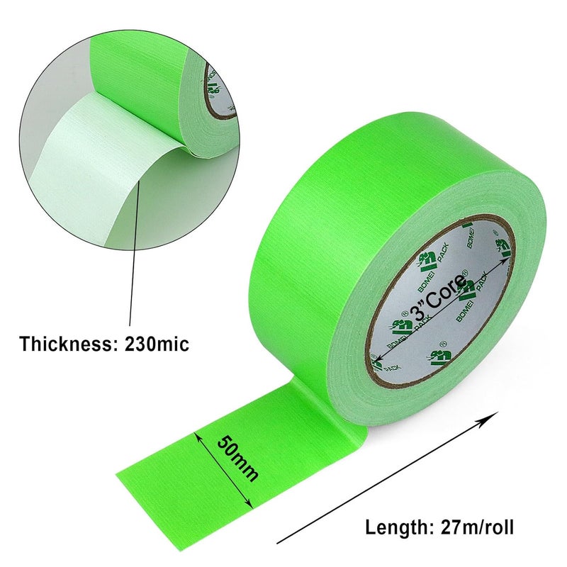 Grass Green Duct Tape 50Mm X 30Y Reinforced Light Green Gaffer Tape Waterproof Heavy Duty Ducts Fixing Tape Diy Crafts Labeling 2 Rolls - Image 2