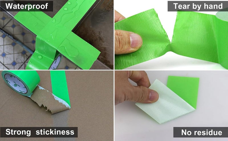 Grass Green Duct Tape 50Mm X 30Y Reinforced Light Green Gaffer Tape Waterproof Heavy Duty Ducts Fixing Tape Diy Crafts Labeling 2 Rolls - Image 4