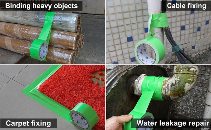 Grass Green Duct Tape 50Mm X 30Y Reinforced Light Green Gaffer Tape Waterproof Heavy Duty Ducts Fixing Tape Diy Crafts Labeling 2 Rolls - Image 3