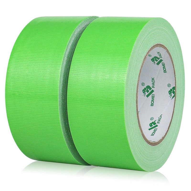 Grass Green Duct Tape 50Mm X 30Y Reinforced Light Green Gaffer Tape Waterproof Heavy Duty Ducts Fixing Tape Diy Crafts Labeling 2 Rolls - Image 1