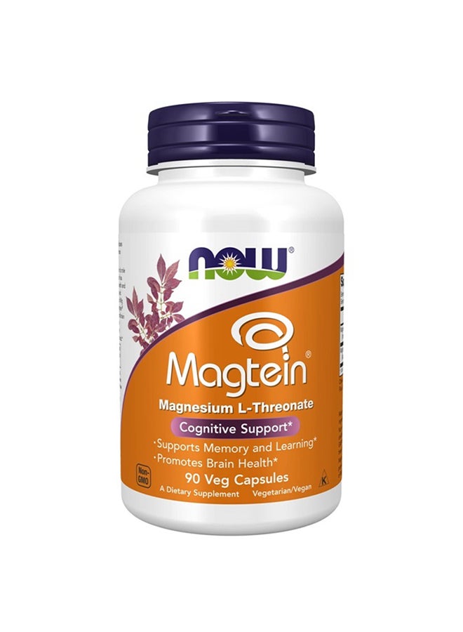 now Supplements Magtein With Patented Form Of Magnesium Mg Cognitive Support 90 Veg Capsules - Image 1