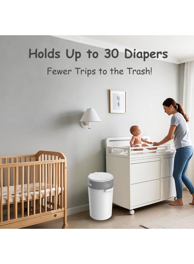 Bellababy سلة حفاضات بيلا بيبي، سلة حفاضات للأطفال مع قفل رائحة مزدوج، تشمل 4 عبوات إعادة تعبئة (270 بوصة/قطعة)، تصميم مدمج لغرفة الأطفال - Image 5