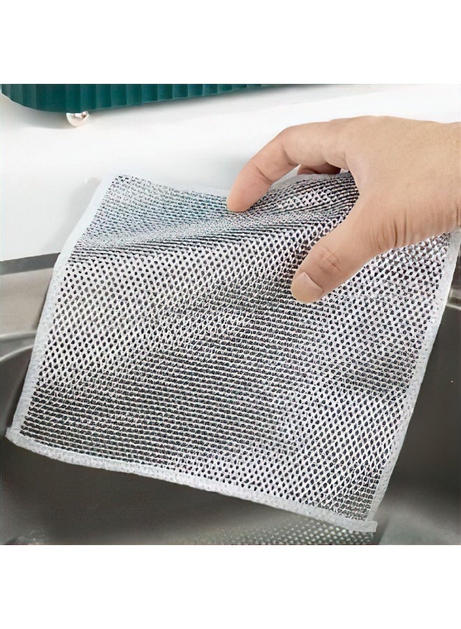 4 Pack Multipurpose Dish Wash Cloths - Non-Scratch Wire Dish Cloths Dishcloth Scrubs Cleans for Dishes, Sinks, Counters, Stove Tops - Image 2
