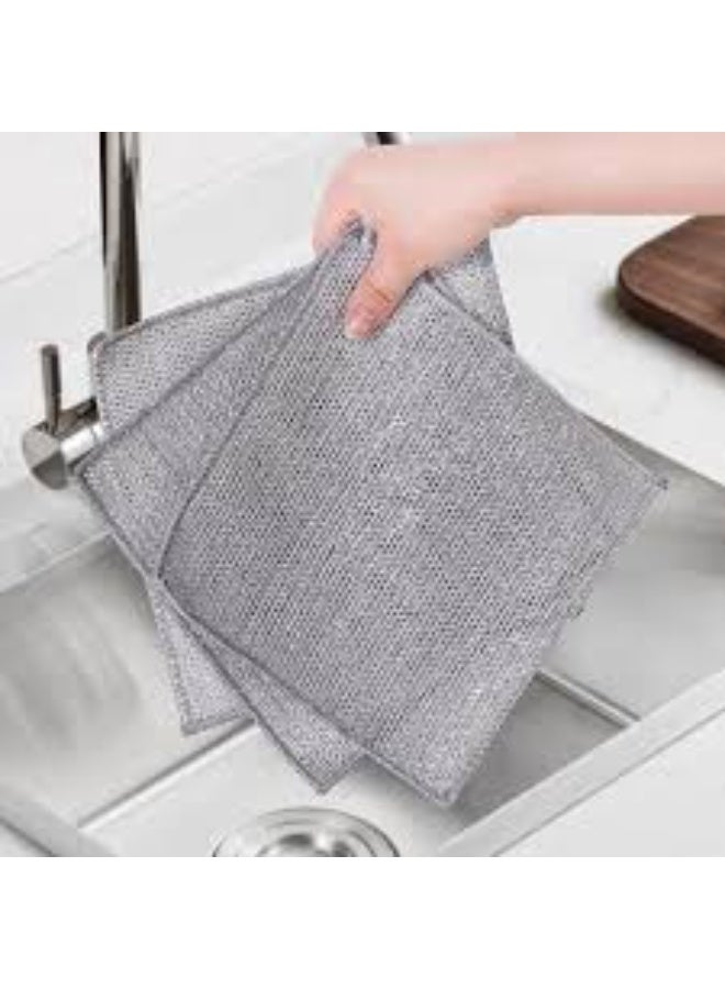 4 Pack Multipurpose Dish Wash Cloths - Non-Scratch Wire Dish Cloths Dishcloth Scrubs Cleans for Dishes, Sinks, Counters, Stove Tops - Image 3
