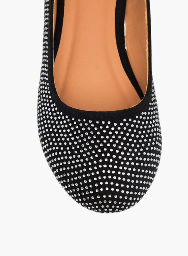 Celeste Girls Embellished Slip-On Ballerina Shoes