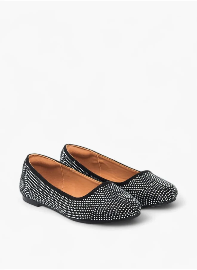 Celeste Girls Embellished Slip-On Ballerina Shoes