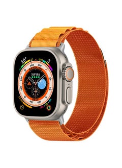 Replacement Strap Nylon Loop Watch Band For Apple Watch Ultra 49mm&Watch Ultra 2 49mm / Series 9&8&7 45mm / SE 3&SE 2&6&SE&5&4 44mm / 3&2&1 42mm Orange